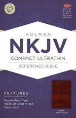 NKJV Compact Ultrathin Bible, Brown LeatherTouch