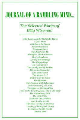 Journal of a Rambling Mind: The Selected Works of Billy Wiseman - Billy Wiseman - cover