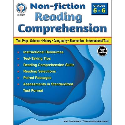 Nonfiction Reading Comprehension Workbook, Grades 5 - 6 - Schyrlet Cameron - cover