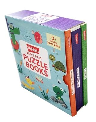 Baby’s First Puzzle Books: Interactive Board Books for Babies and Toddlers, 3 Fun Activity Books with Foam Puzzle Pieces, Mazes, Silly Scenes for Play Time - cover