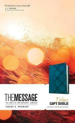 The Message Deluxe Gift Bible, Denim Leather-Look - Eugene H. Peterson - cover