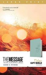 Message Deluxe Gift Bible, Large Print, Teal