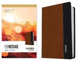 The Message Deluxe Gift Bible, Large Print, Saddle Tan/Black