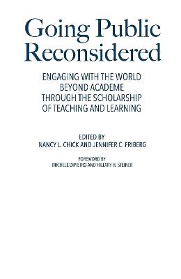 Going Public Reconsidered: Engaging With the World Beyond Academe Through the Scholarship of Teaching and Learning - cover