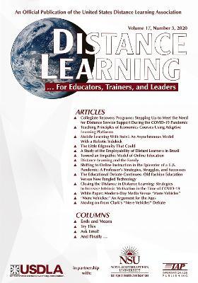 Distance Learning Vol 17 Issue 3 - cover