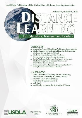 Distance Learning Vol 19 Issue 1 - cover