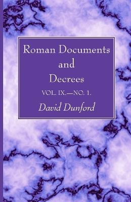 Roman Documents and Decrees, Volume IX - No. 1 - cover