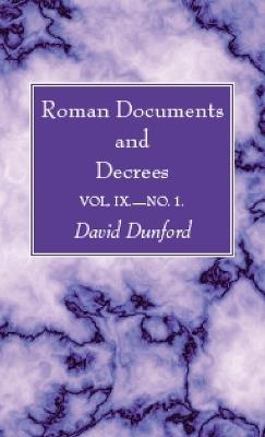 Roman Documents and Decrees, Volume IX - No. 1 - cover