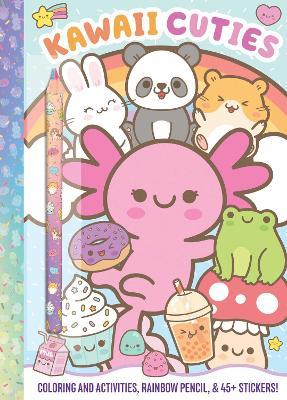 Kawaii Cuties: Coloring Book with Rainbow Pencil - Delaney Foerster - cover