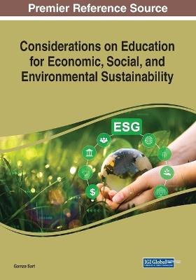 Considerations on Education for Economic, Social, and Environmental Sustainability - cover