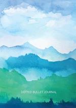 Watercolor Blue & Green Hills - Dotted Bullet Journal: Medium A5 - 5.83X8.27