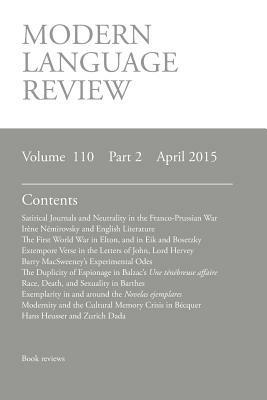 Modern Language Review (110: 2) April 2015 - cover