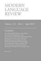 Modern Language Review (112: 2) April 2017 - cover