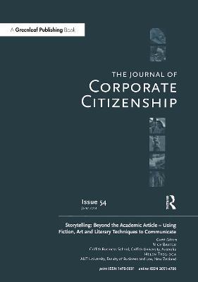 Storytelling: Beyond the Academic Article – Using Fiction, Art and Literary Techniques to Communicate: A special theme issue of The Journal of Corporate Citizenship (Issue 54) - cover