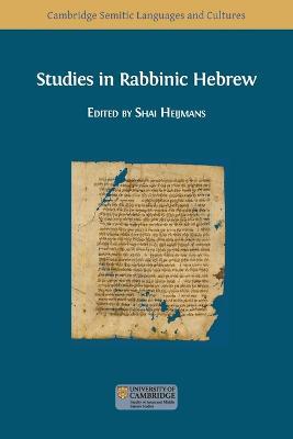 Studies in Rabbinic Hebrew - cover