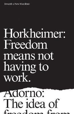 Towards a New Manifesto - Max Horkheimer,Theodor Adorno - cover