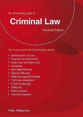 An Emerald Guide To Criminal Law: Revised Edition - Peter Robinson - cover