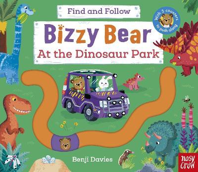 Bizzy Bear Find and Follow: At the Dinosaur Park: with 4 sliding counters - cover