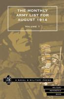 MONTHLY ARMY LIST FOR AUGUST 1914 Volume One - War Office - cover