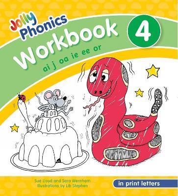 Jolly Phonics Workbook 4: In Print Letters (American English edition) - Sue Lloyd,Sara Wernham - cover