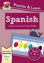 New Curriculum Practise & Learn: Spanish for Ages 5-7 - with Vocab CD-ROM
