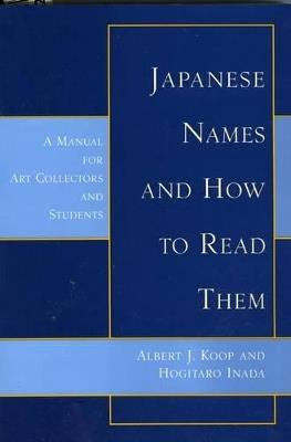 Japanese Names and How to Read Them: A Manual for Art Collectors and Students - Albert J. Koop,H. Inada - cover