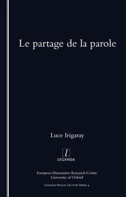 Le Partage De La Parole - Luce Irigaray - cover