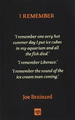 I Remember - Joe Brainard & Paul Auster - cover