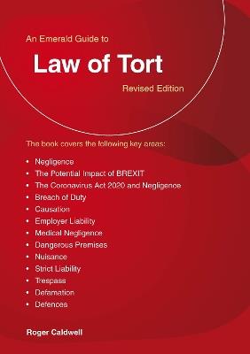 An Emerald Guide to Law of Tort: Revised Edition 2020 - Roger Caldwell - cover