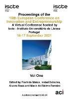 Libro in inglese ECIE 2021-Proceedings of the 16th European Conference on Innovation and Entrepreneurship VOL 1 