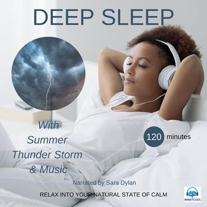 Deep sleep meditation with Summer thunder storm & Music 120 minutes