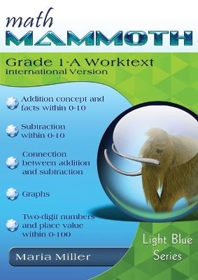 Math Mammoth Grade 1-A Worktext, International Version - Maria Miller - cover