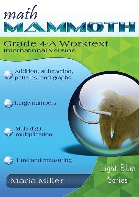 Math Mammoth Grade 4-A Worktext, International Version - Maria Miller - cover