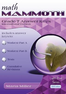 Math Mammoth Grade 7 Answer Keys, International Version - Maria Miller - cover