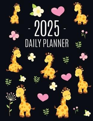 Cute Giraffe Planner 2025: Pretty Organizer for All Your Weekly Appointments Cool Safari Jungle Animal Scheduler: January-December 2025 - Happy Oak Tree Press - cover