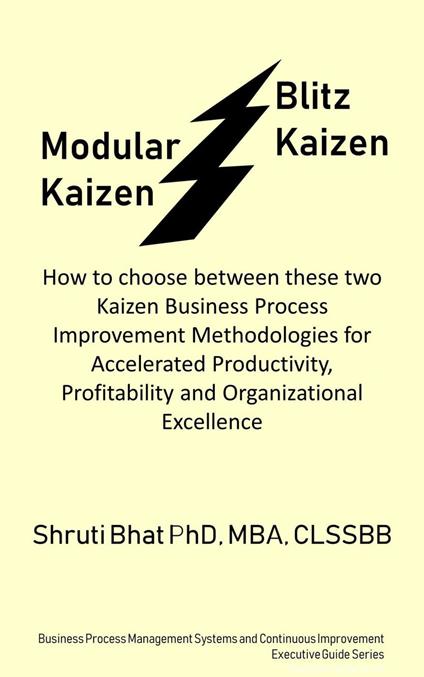 Modular Kaizen Vs Kaizen Blitz: How to Choose Between These Two Kaizen Business Process Improvement Methodologies for Accelerated Productivity, Profitability and Organizational Excellence