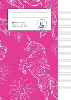 Manuscript Paper: Floral Unicorn | A4 Blank Sheet Music Notebook - Young Dreamers Press - cover
