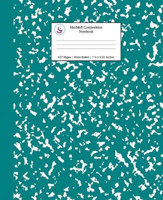 Marbled Composition Notebook: Teal Marble Wide Ruled Paper Subject Book - Young Dreamers Press - cover
