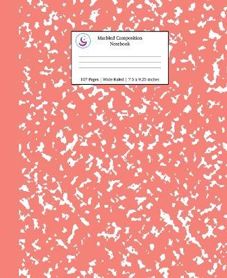 Marbled Composition Notebook: Coral Pink Marble Wide Ruled Paper Subject Book - Young Dreamers Press - cover