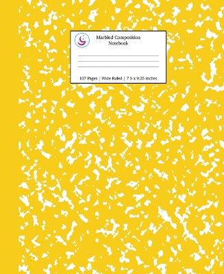 Marbled Composition Notebook: Yellow Marble Wide Ruled Paper Subject Book - Young Dreamers Press - cover