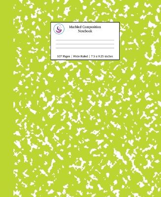 Marbled Composition Notebook: Green Marble Wide Ruled Paper Subject Book - Young Dreamers Press - cover