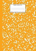 Marble Notebook A4: Orange Marble College Ruled Journal