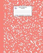 Marble Composition Notebook College Ruled: Coral Pink Marble Notebooks, School Supplies, Notebooks for School