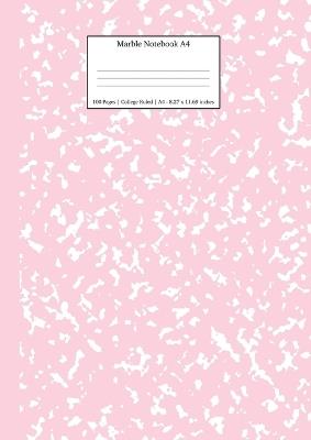 Marble Notebook A4: Pastel Pink College Ruled Journal - Young Dreamers Press - cover