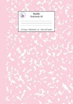 Marble Notebook A5: Pastel Pink Marble Wide Ruled Journal