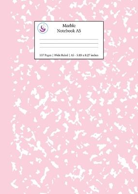 Marble Notebook A5: Pastel Pink Marble Wide Ruled Journal - Young Dreamers Press - cover