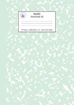 Marble Notebook A5: Mint Green Marble Wide Ruled Journal