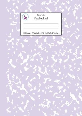 Marble Notebook A5: Lilac Purple Marble Wide Ruled Journal - Young Dreamers Press - cover