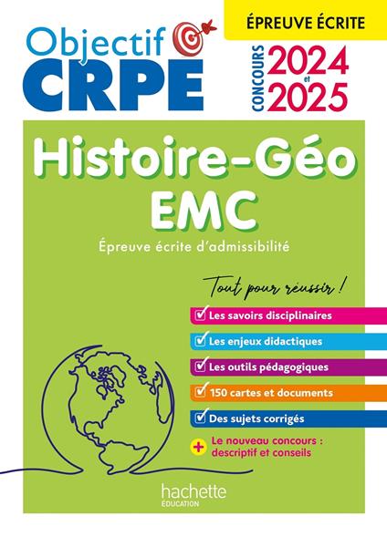 Objectif CRPE 2025 - Histoire-Géographie-EMC - épreuve écrite d'admissibilité