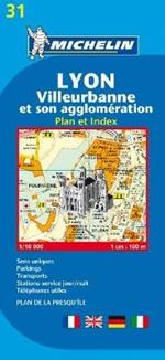 Lyon. Villeurbanne et son agglomération. Plan et index 1:10.000
